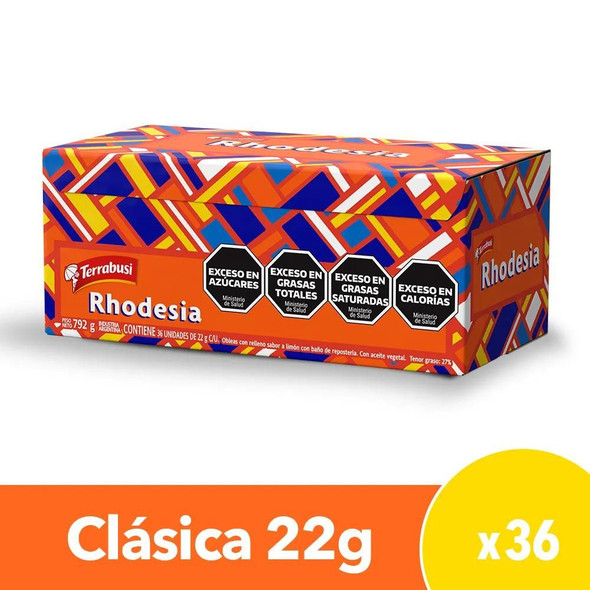 Rhodesia Chocolate Coated Cookie With Lemon Cream Filling, 36 cookies x 22 g / 0.78 oz family box