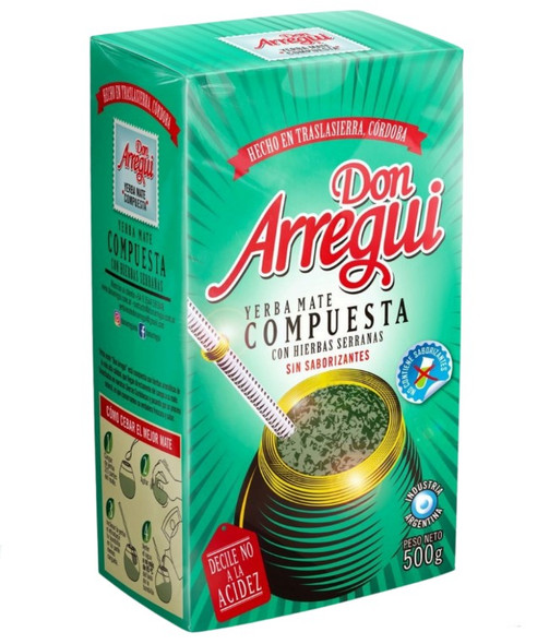 Don Arregui Yerba Mate With Palo Composed With Aromatic Herbs, 500 g / 17.63 oz