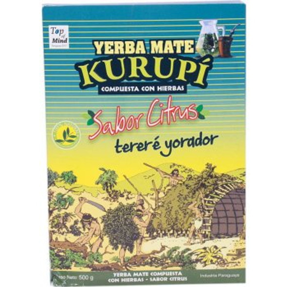 Kurupí Yerba Mate Sabor Citrus Terere Yorador Yerba Mate with Herbs, 500 g / 1.1 lb