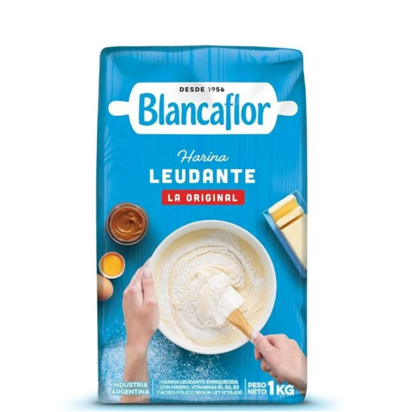 Blancaflor Self-Rising Leavening Wheat Flour Harina with Vitamins Ready to Use, 1 kg / 2.2 lb