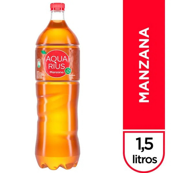 Aquarius Manzana Flavored Water with Apple-Flavored Fruit Juice, 1.5 l / 50.72 oz