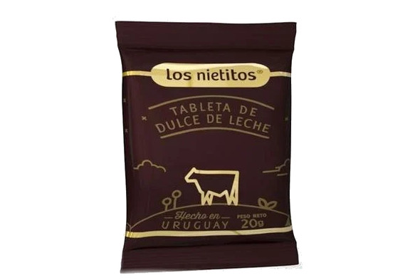 Los Nietitos Tableta de Dulce de Leche Libre de Gluten Gluten-Free Dulce de Leche Tablet, 20 g / 0.70 oz (box of 18)