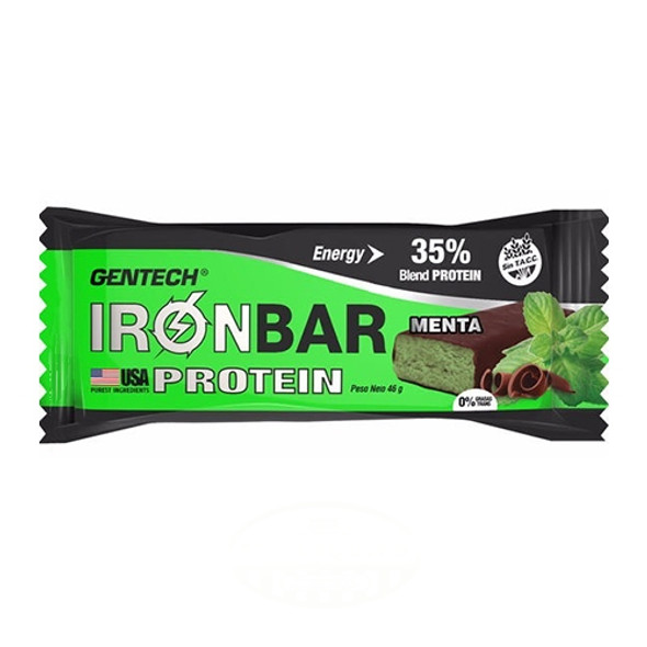 Iron Bar Energy Protein Slush Mint-Flavored Protein-Based Bar with Confectionery Bath with Gluten-Free Milk, 46 g / 1.62 oz (pack of 4)