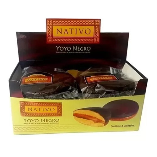 Nativo Alfajor Yo-Yo Artisan Chocolate Filled with Dulce de Leche, 40 g / 1.41 oz (box of 4)