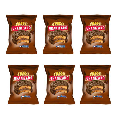 Portezuelo Oro Granizado Alfajor Negro Con Mousse Alfajor Negro With Chocolate Mousse, 45 g / 1.58 oz (pack of 6)