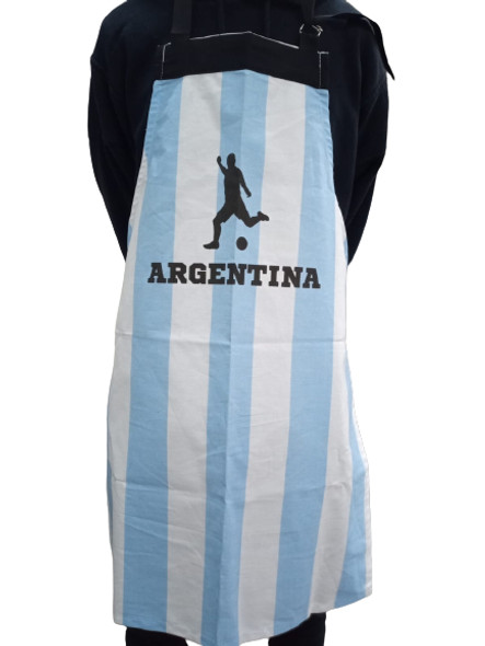 Delantal Asado BBQ Apron Argentina Flag Stamp Blue & White Kitchen Apron Polyester Material