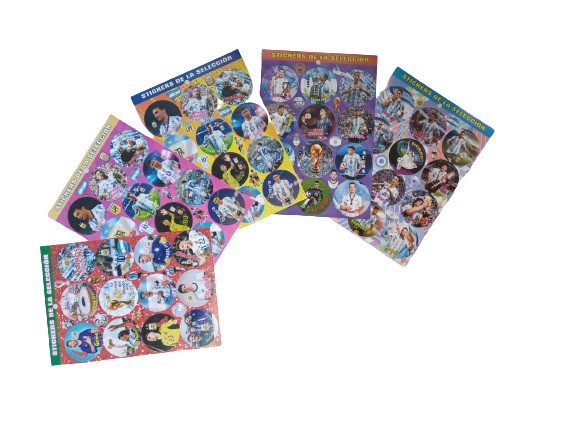 Kit Stickers Selección de Fútbol de Argentina Sticker Kit Soccer Round Sticker Sheets Decoration Soccer Party Supplies Favors, 36 pcs (pack of 3 assorted sheets)