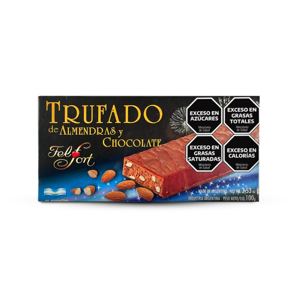 FelFort Turron Trufado de Almendras y Chocolate Truffle with Almonds and Chocolate, 100 g / 3.52 oz