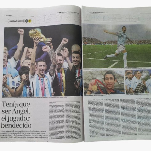 La Nación "La Llegada de Messi Y Los Campeones" Diario Impreso Argentino Tuesday Argentina Newspaper La Nación - All Sections (Spanish) (12/20/22)