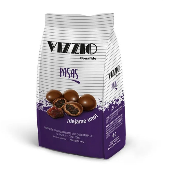 Vizzio by Bonafide Raisins with Milk Chocolate Coating, 100 g / 3.52 oz
