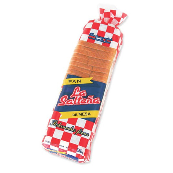 La Salteña Pan Lactal de Mesa Grande White Sliced Soft Bread, 560 g / 19.8 oz loaf