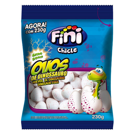 Fini Chicles con Forma de Huevos de Dinosaurio Chewing Gum Shaped like Dinosaur Eggs, 230 g / 8.11 oz