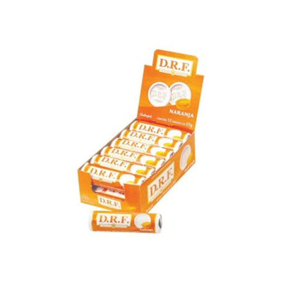 DRF Pastillas Naranja Candy Pills Orange Flavor, 23 g / 0.8 oz (box of 12)