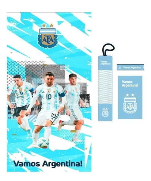 Toallón Celeste Secado Rápido "¡Vamos Argentina!" Microfiber Quick-Dry Towel Argentina AFA Bathroom Washcloth Absorbent & Lightweight, 150 cm x 70 cm / 59" x 27.5"