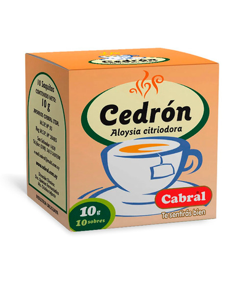 Cabral Té de Cedrón Digestivo Estomacal Stomach Digestive Lemon Balm Tea (box of 10 bags)