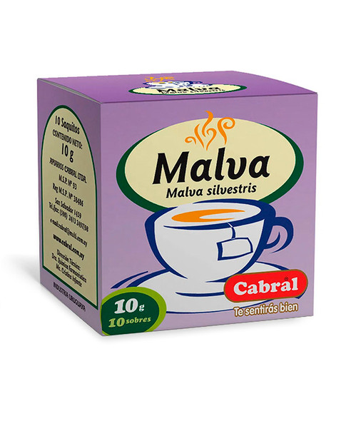 Cabral Té de Malva Antiinflamatorio Anti-Inflammatory Mallow Tea (box of 10 bags)