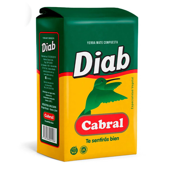 Cabral Yerba Mate Diab Compuesta for Diabetics, 500 g / 17.63 oz 