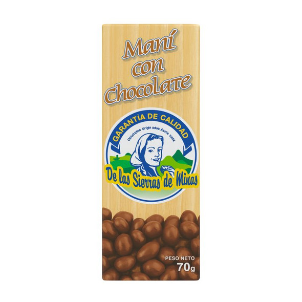 Sierra de Minas Maní Bañado en Chocolate Peanuts Dipped in Chocolate, 70 g / 2.5 oz box