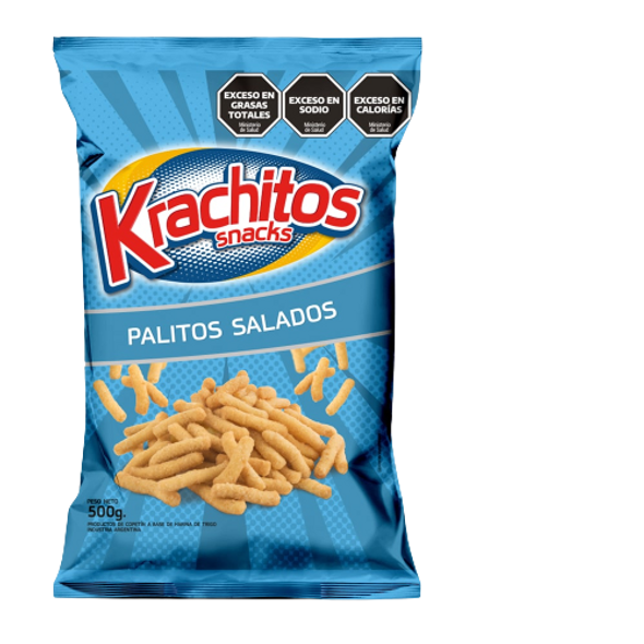 Krachitos Salty Snacks Sticks Palitos Salados Super Bag, 500 g / 17.63 oz bag