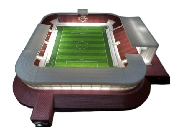 Lanús 3D Stadium Ornament with LED Lights, 17.5 cm x 14.5 cm x 4 cm