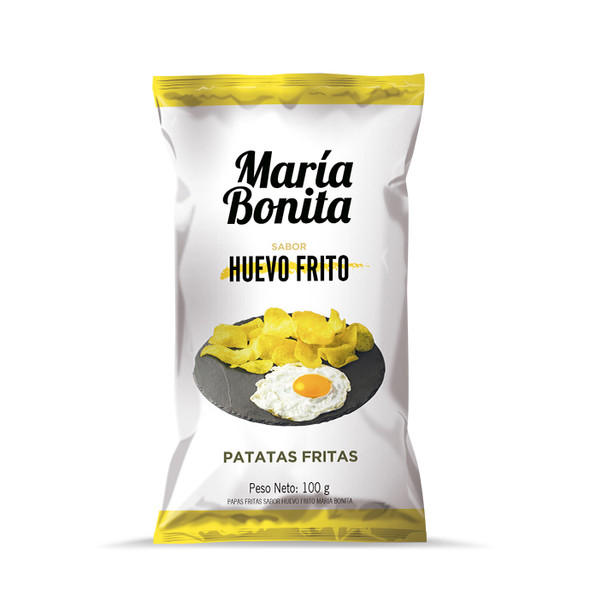 Punta Ballena Fried Potatoes Fried Egg Flavor María Bonita Papas Fritas Sabor Huevo Frito, 100 g / 3.52 oz