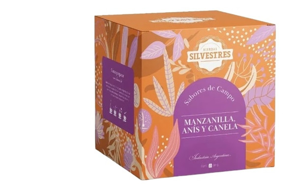 Hierbas Silvestres Chamomile Blend Tea with Spices for Infusion in a Bag Té Manzanilla Anís & Canela (box of 15 tea bags)