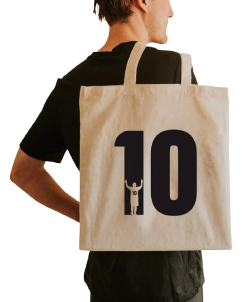 Canvas Tote Bag Reusable Messi Design with Cup Argentina Champion