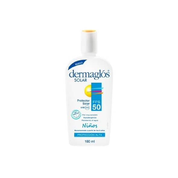 Dermaglós Children's Sunscreen Paul may Sensitive Hypoallergenic Waterproof High Protection UVB 50 FPS Protector Solar Niños, 180 ml / 6.08 fl oz