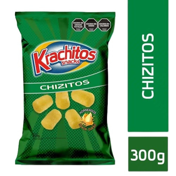 Krachitos Chizitos Snack Corn Wider Sticks Cheese Flavor Party Super Bag Chizitos Horneados Sabor Queso, 300 g / 10.58 oz bag
