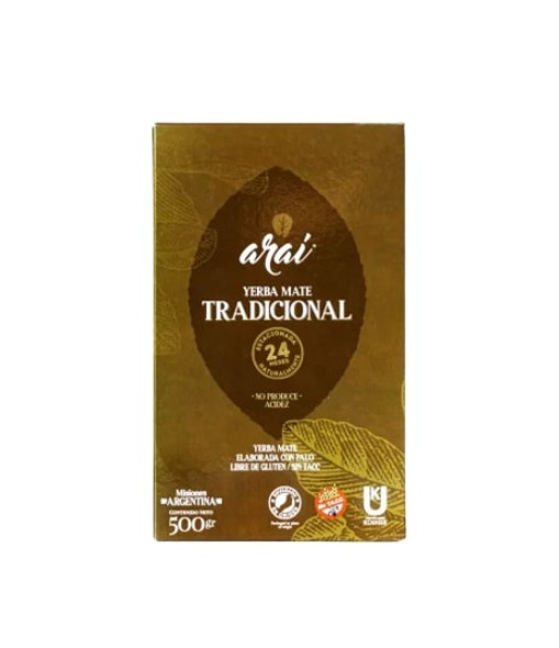 Araí Yerba Mate Traditional Yerba Acidity-Free Yerba Mate Tradicional, 500 g / 17.63 oz