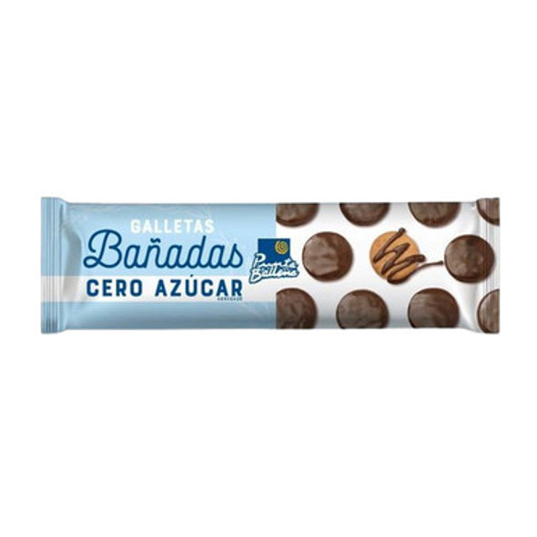 Punta Ballena Bathed Zero Sugar Cookies Bañadas Cero Azúcar Galletas Dulces con Baño de Chocolate Cero Azúcar, 100 g / 3.52 oz (pack de 3)