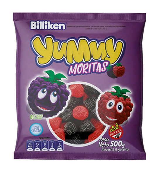 Yummy Moritas Blackberry & Raspberry Flavored Candies Gummies, 500 g / 17.63 oz