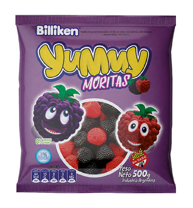 Yummy Moritas Blackberry & Raspberry Flavored Candies Gummies, 500 g / 17.63 oz