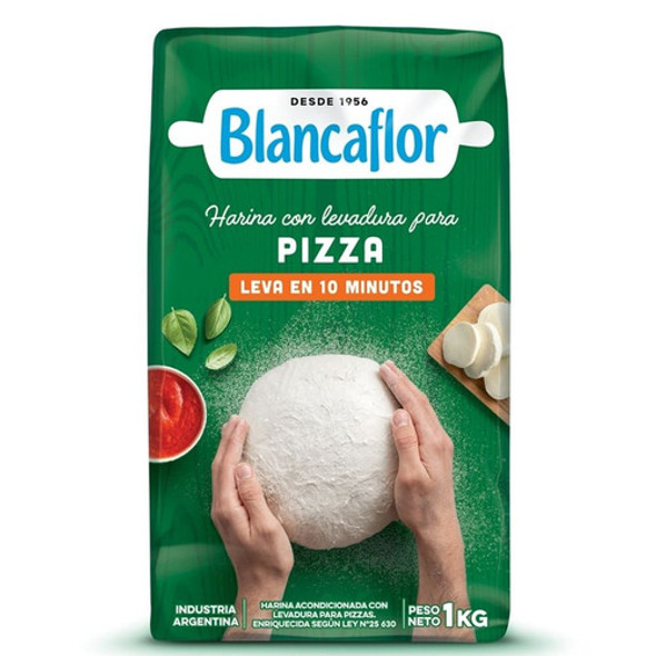 Blancaflor Premix for Pizza Flour with Yeast for Pizza Leva en 10 Minutos, 1 kg / 2.2 lb