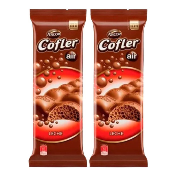 Cofler Air Chocolate Con Leche Aireado Airy Milk Chocolate Bar, 100 g / 3.52 oz ea (pack of 2 bars)