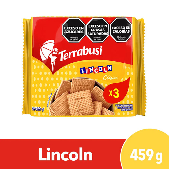 Lincoln Terrabusi Sweet Cookies Vanilla & Sweet Lemon Flavor, 459 g / 16.19 oz Tripack