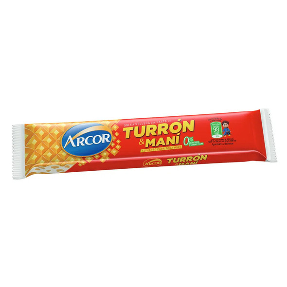 Turrón & Maní Arcor Bar with Hard Peanut Cream and Biscuit, 25 g / 0.81 oz (pack of 6)