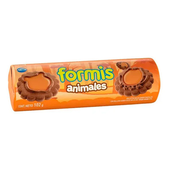 Formis Animales Galletitas Sweet Chocolate Cookies Filled with Dulce de Leche, 102 g / 3.6 oz (pack of 3)