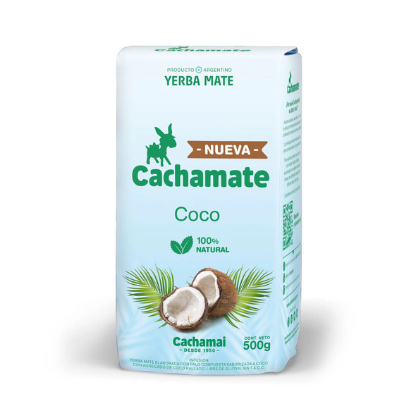 Cachamate Yerba Mate Blend with Shredded Coconut Gluten-Free, 500 g / 17.63 oz