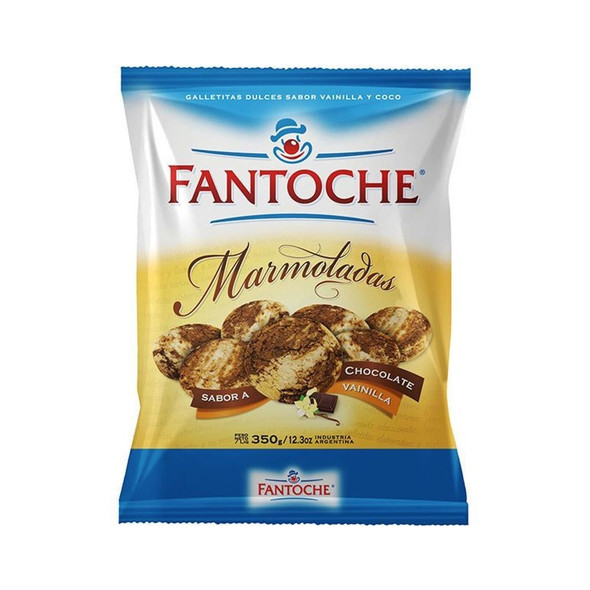 Fantoche Marbled Vanilla & Chocolate Flavor Sweet Cookies Galletitas Marmoladas, 350 g / 12.34 oz