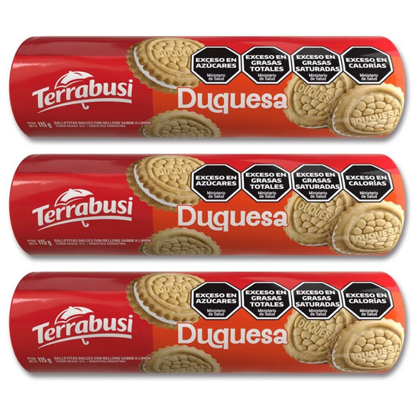 Duquesa Galletitas Vanilla Cookies with Lemon Filling, 115 g / 4.05 oz (pack of 3)
