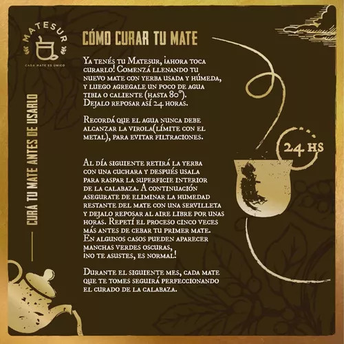 Matesur Wide-Mouth Algarrobo Mate with Stainless Steel Virola + Bombilla Pico Loro