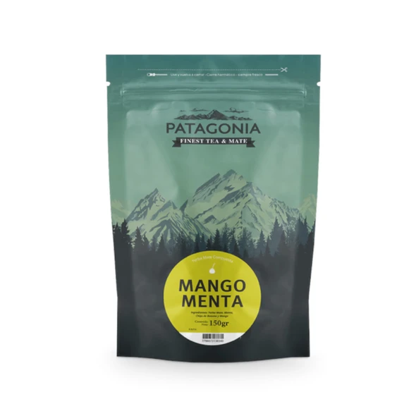 Patagonia Finest Tea & Mate: Mango & Mint Infused Yerba Mate Blend - A Tropical Twist of Refreshment con Mango & Menta, 150 g / 5.29 oz