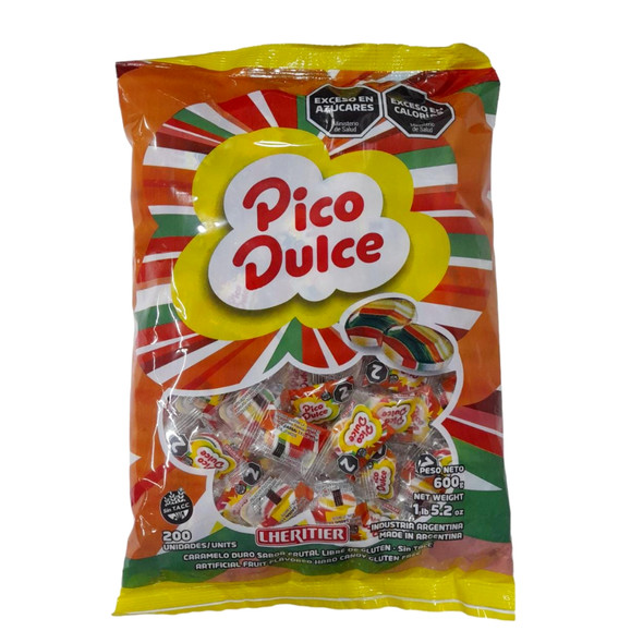 Pico Dulce Fruit Flavored Hard Candies Delicious Treat Caramelos de Sabores Frutales, 600 g / 21.16 oz