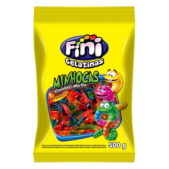 Fini Gummy Worms - Fun and Delicious Candy Treat Gomitas con Forma de Gusanitos, 500g / 17.63 oz