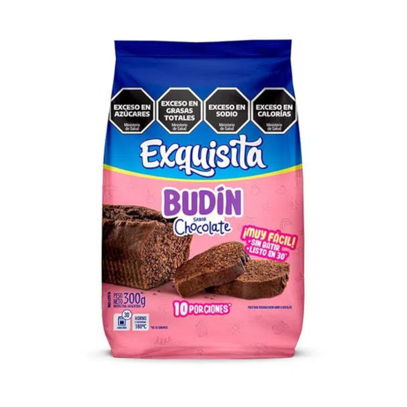 Exquisita Chocolate Flavored Budín Mix - Easy-to-Prepare Premezcla para Budín de Chocolate, 300 g / 10.6 oz