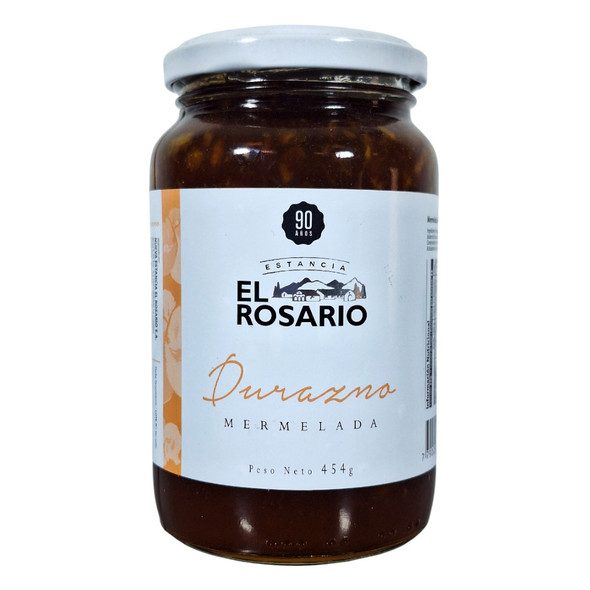Estancia El Rosario Traditional Peach Jam - Classic Fruit Preserve Mermelada de Durazno, 454 g / 16 oz