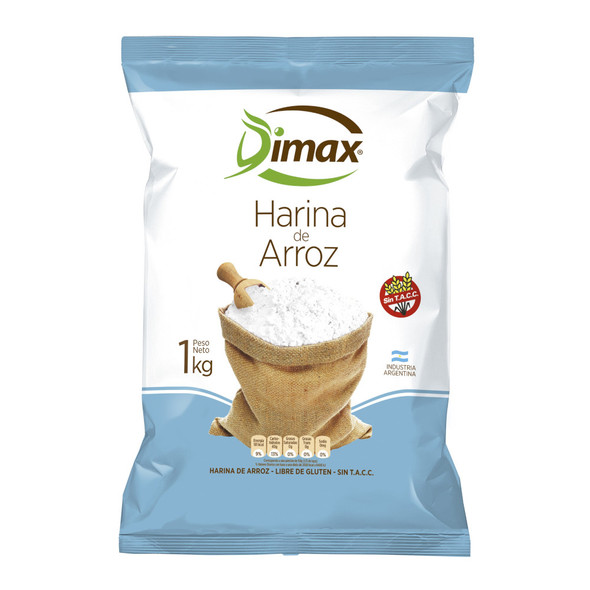 Dimax Gluten-Free Rice Flour - Bag for Versatile Cooking & Baking Harina de Arroz, 1 kg / 35.27 oz