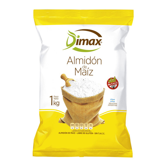 Dimax Gluten-Free Corn Starch - Versatile Cooking & Baking Essential Almidón de Maíz, 1 kg / 35.27 oz