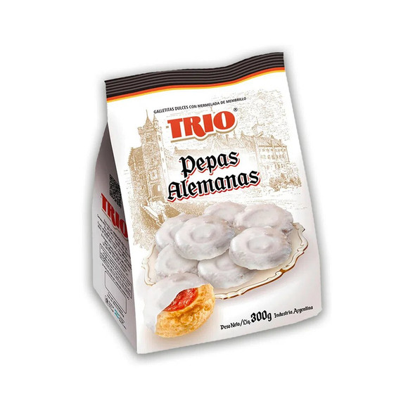 Trio Pepas Alemanas Quince Jelly Cookies "Pepas" Sugar Cookie Icing, 300 g / 10.14 oz